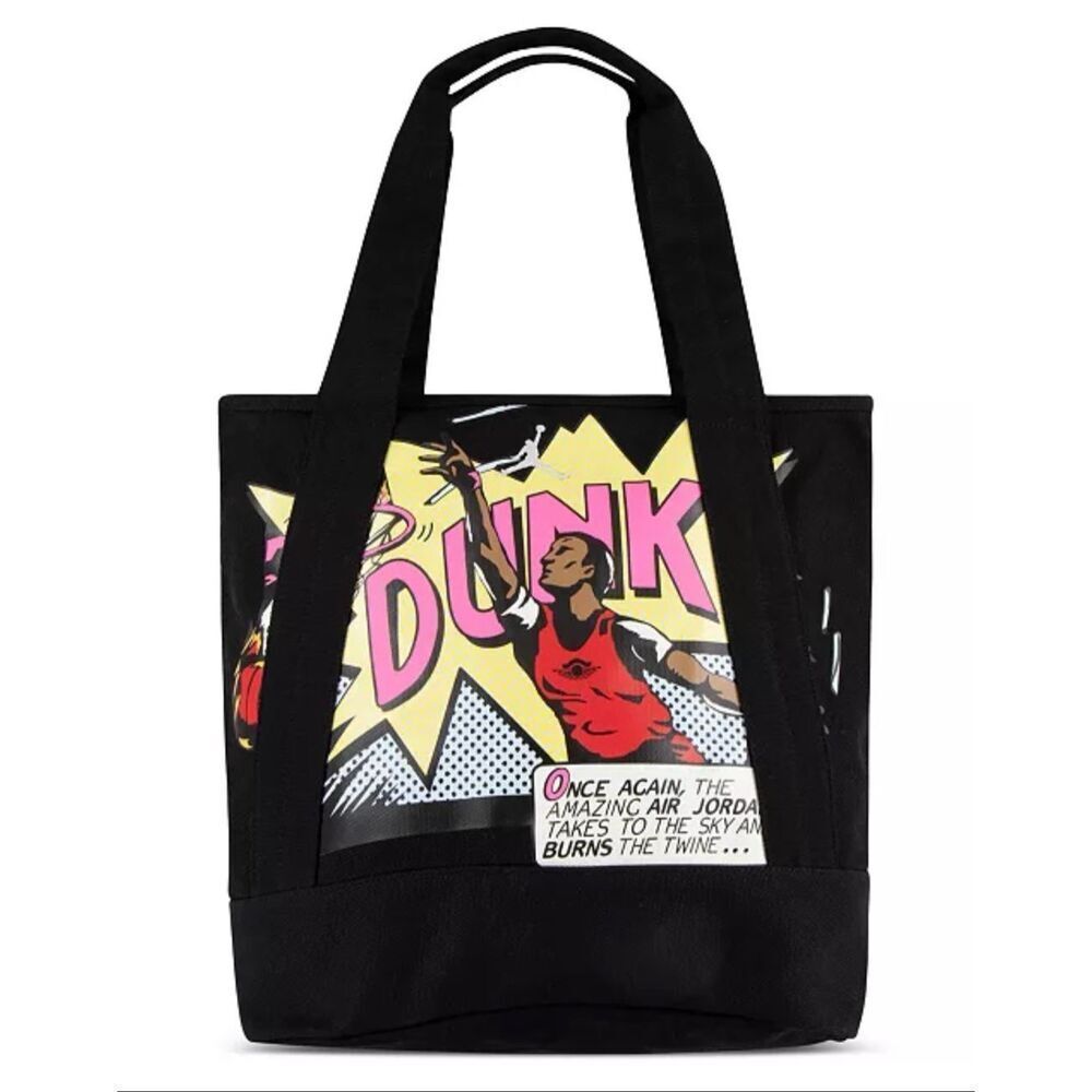 Jordan Black Jumpman Dunk Graphic Canvas Tote